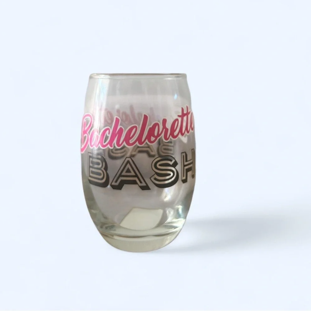 Cristar Bachelorette Bash Stemless Glasses, Set of 4, 15oz Each, Party Set- NEW